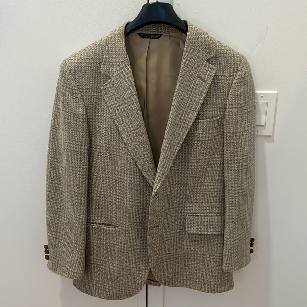 VINTAGE Plaid wool oversized blazer